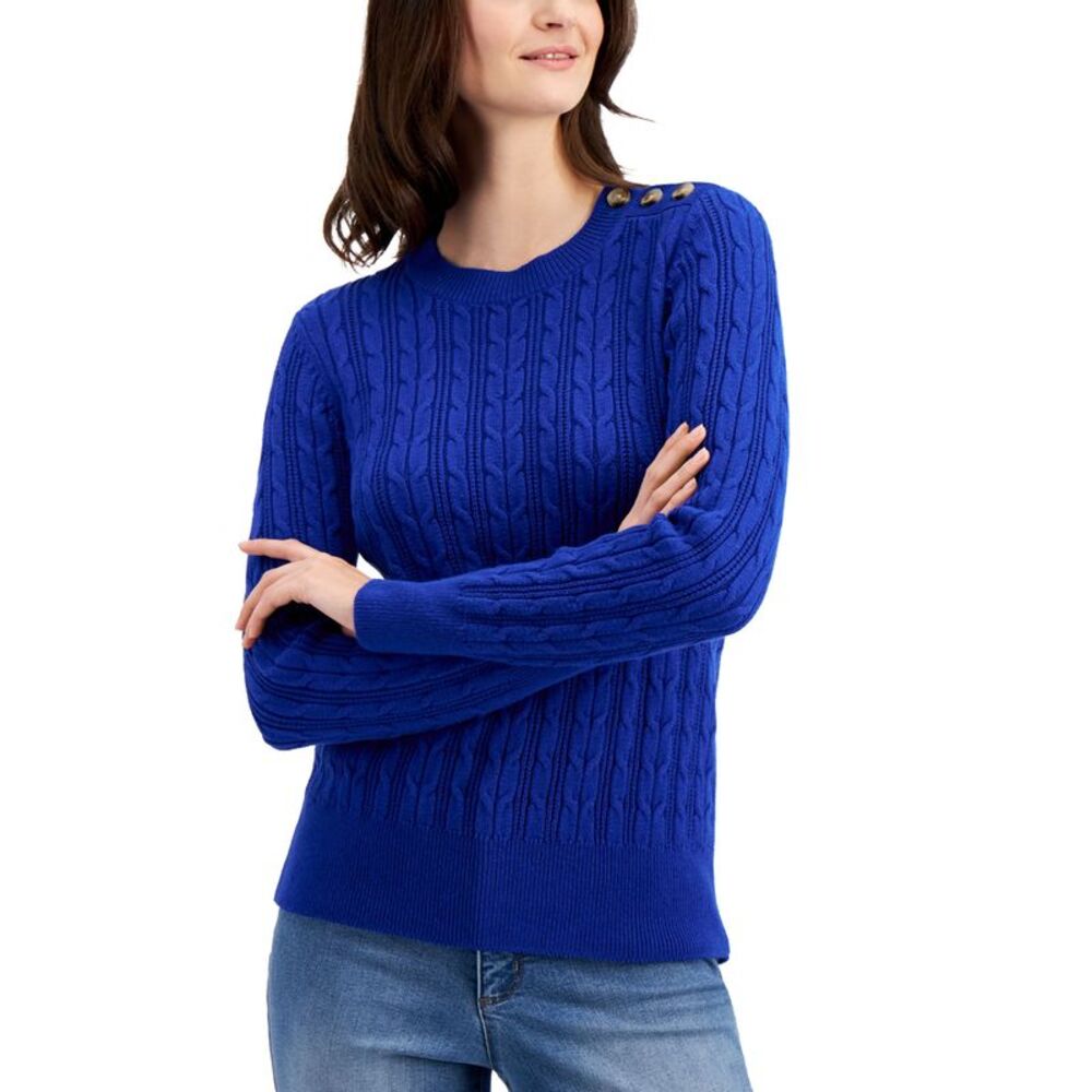 Charter Club Button Shoulder Sweater